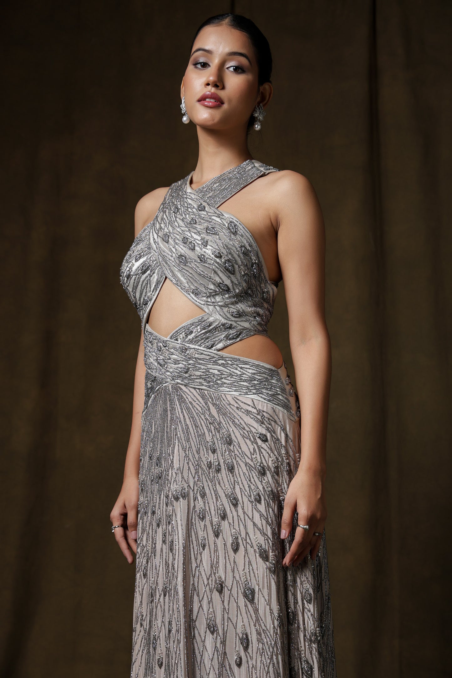 SILVER A LINE DRESS