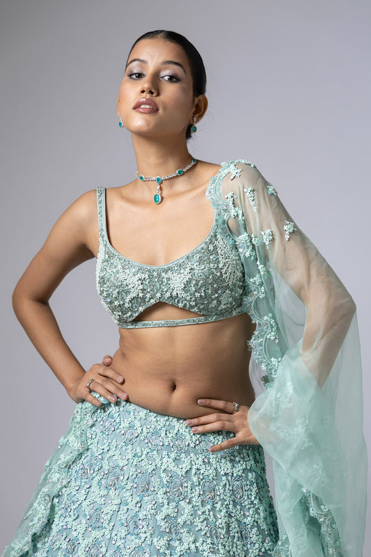 ICE BLUE - LEHENGA