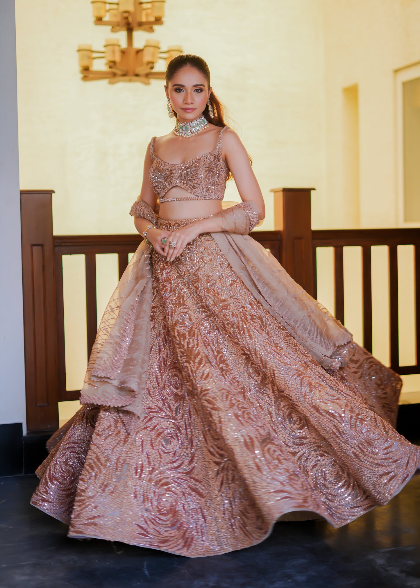 MOCHA LEHENGA SET