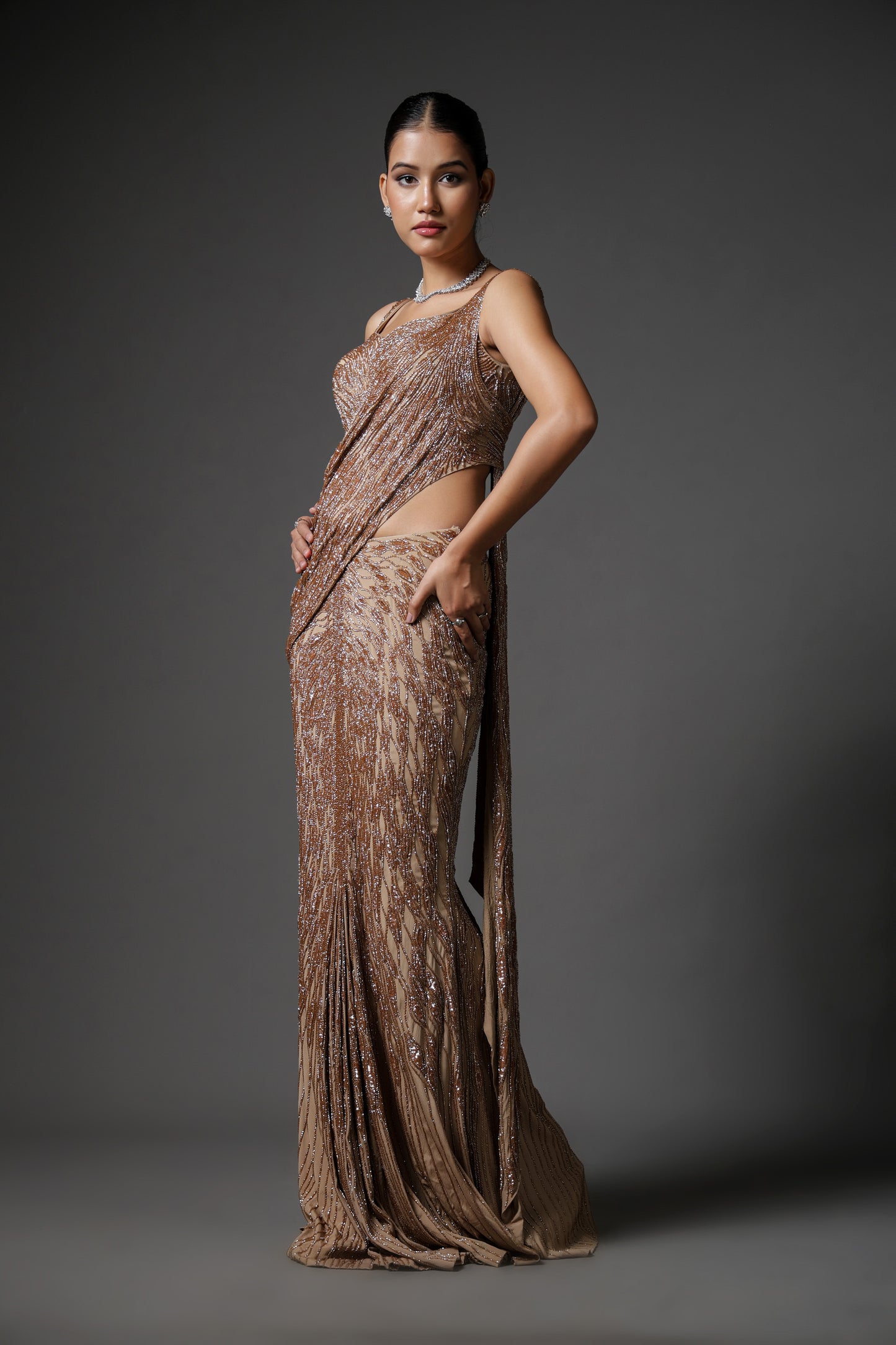 MOCHA DRAPE SAREE