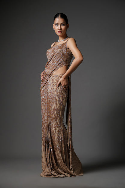 MOCHA DRAPE SAREE