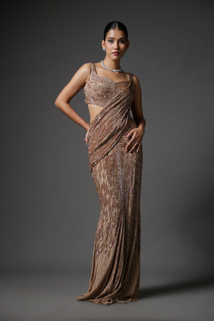 MOCHA DRAPE SAREE