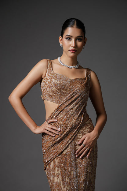 MOCHA DRAPE SAREE