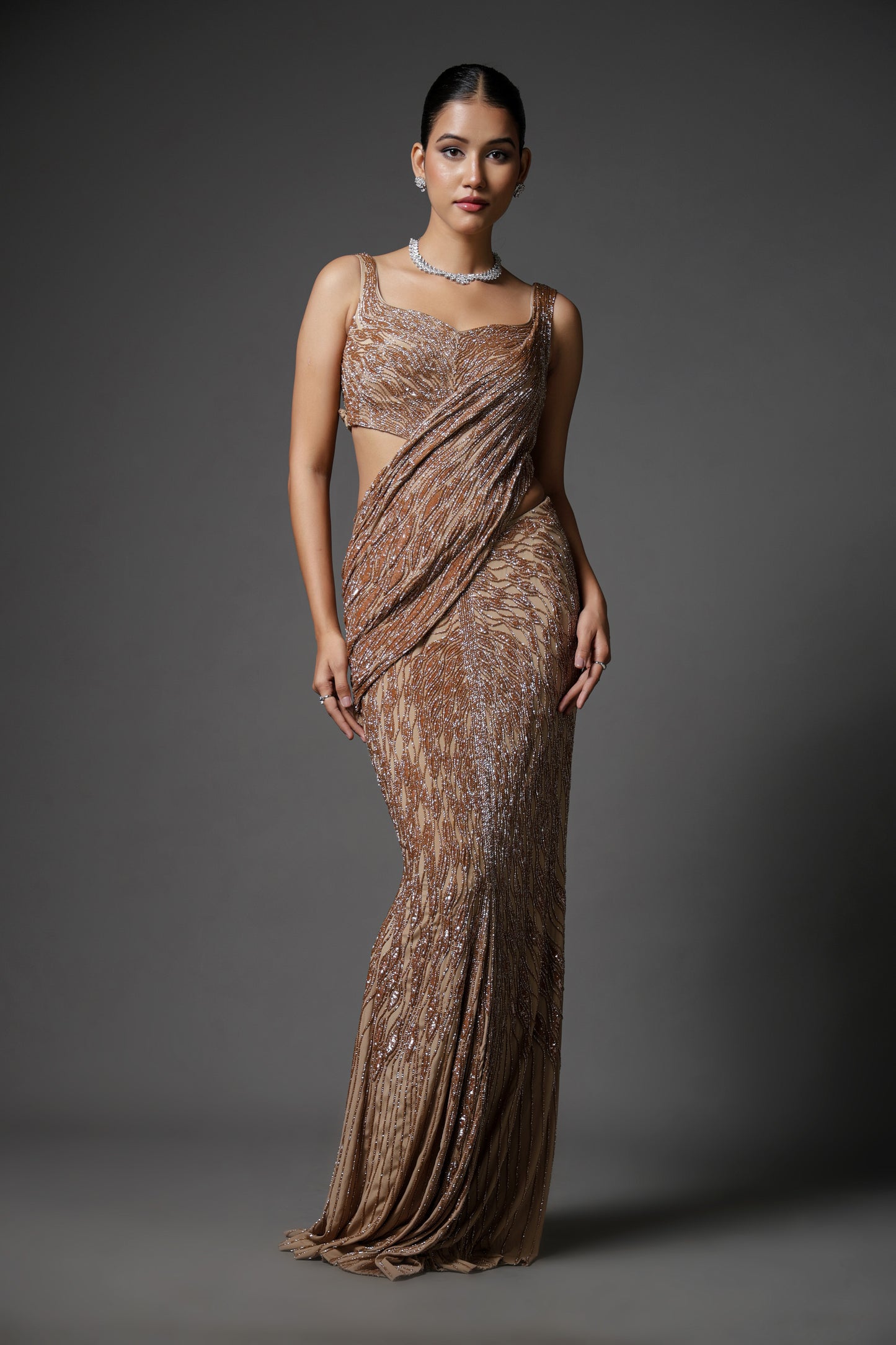 MOCHA DRAPE SAREE
