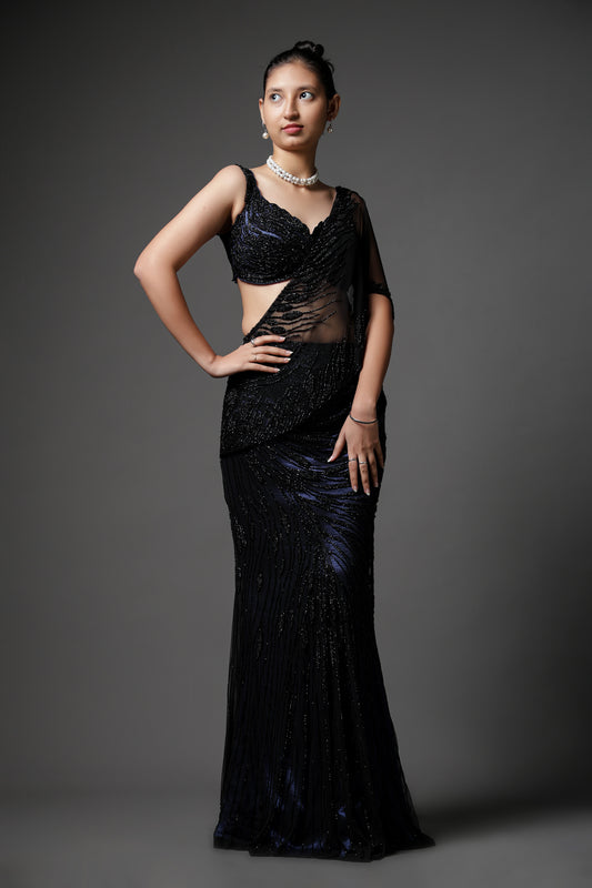 BLACK DRAPE SAREE
