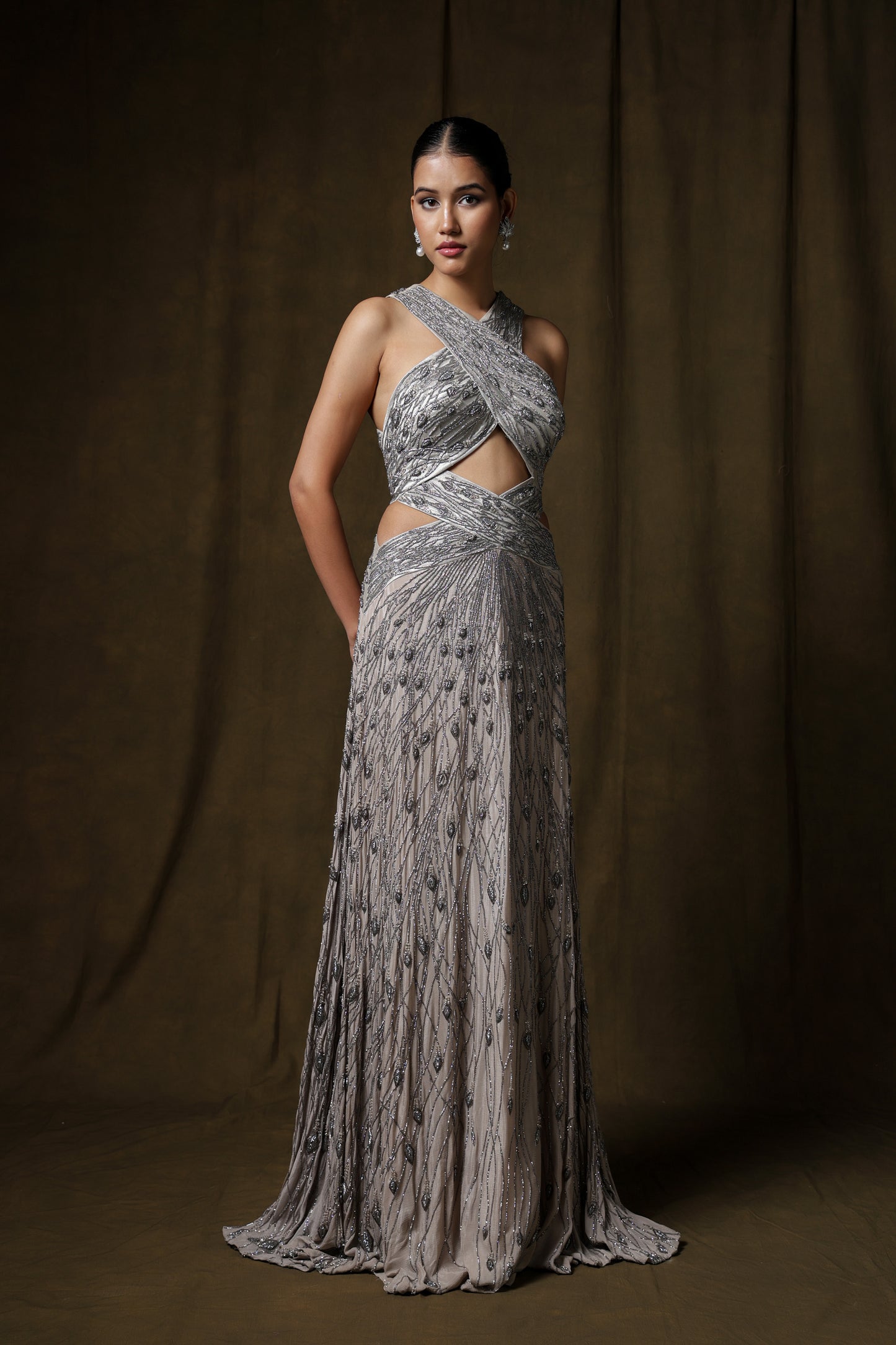 SILVER A LINE DRESS