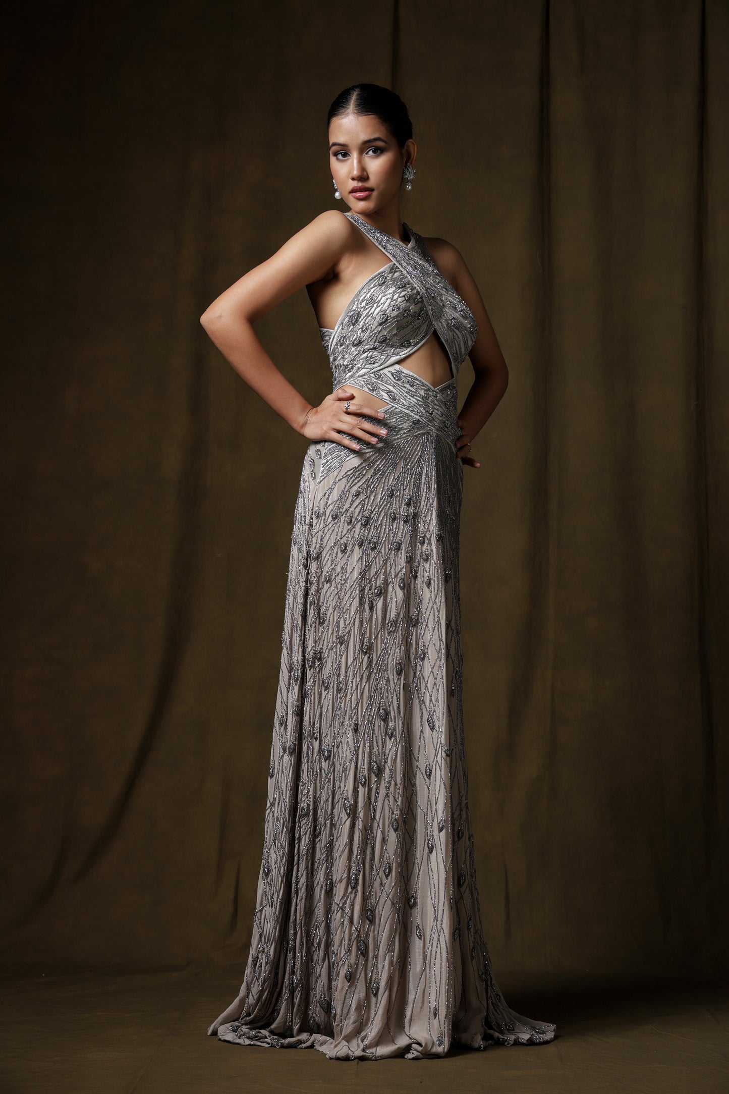 SILVER A LINE DRESS
