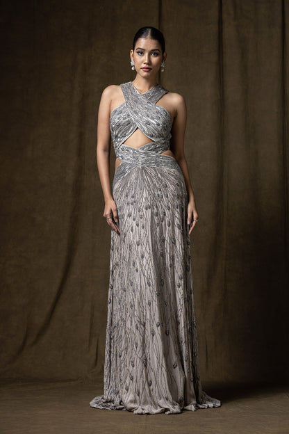 SILVER A LINE DRESS