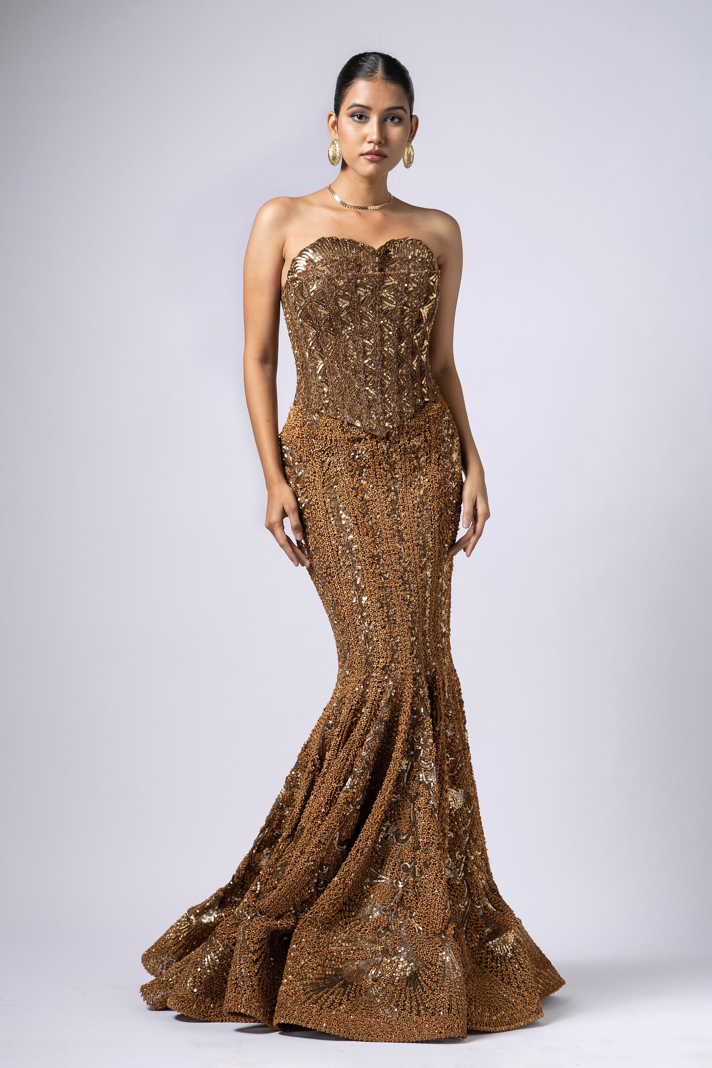 AURIC MUSE FISH CUT GOWN