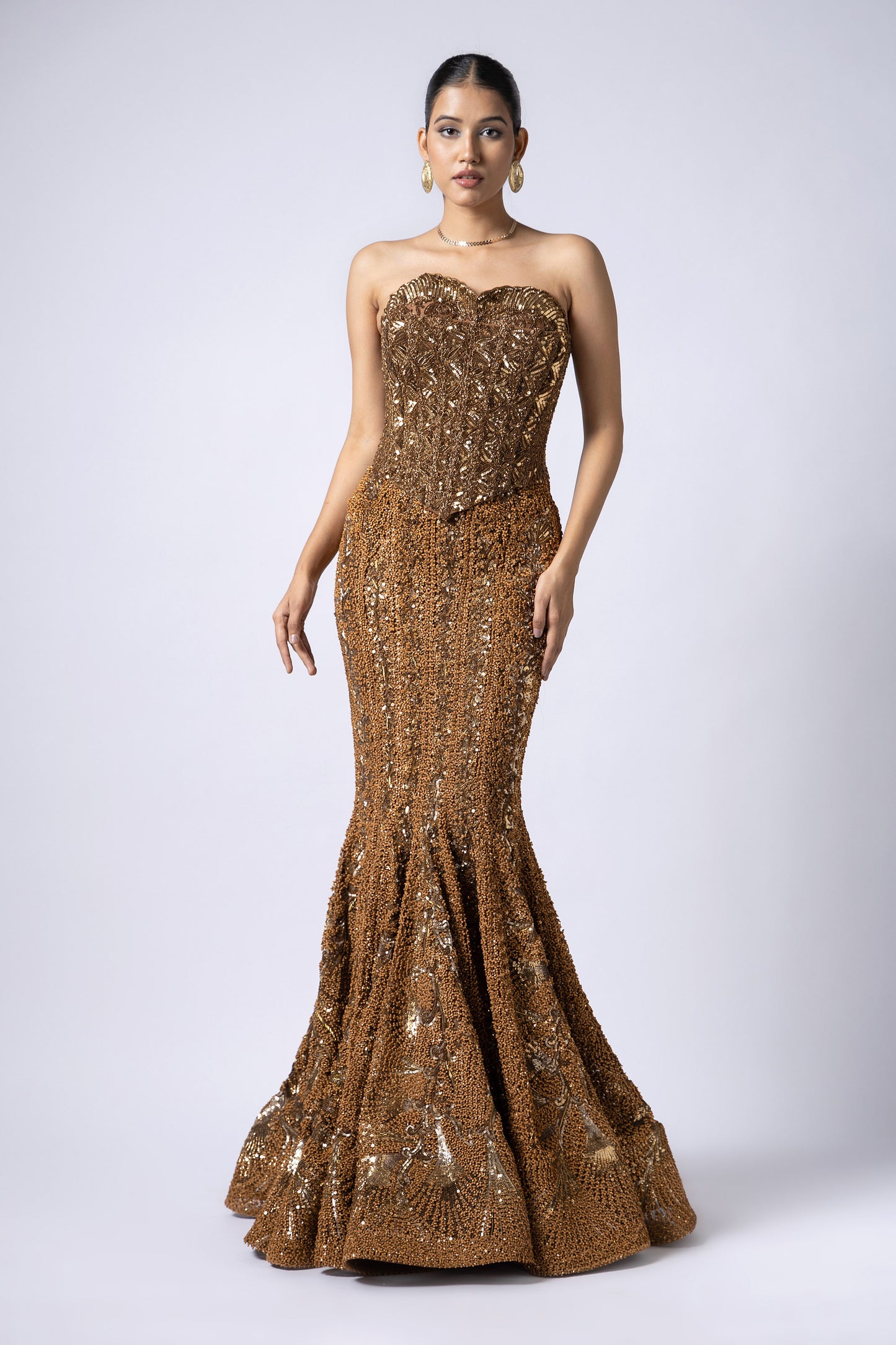AURIC MUSE FISH CUT GOWN