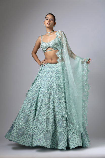 ICE BLUE - LEHENGA