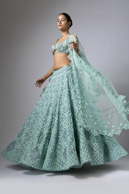 ICE BLUE - LEHENGA