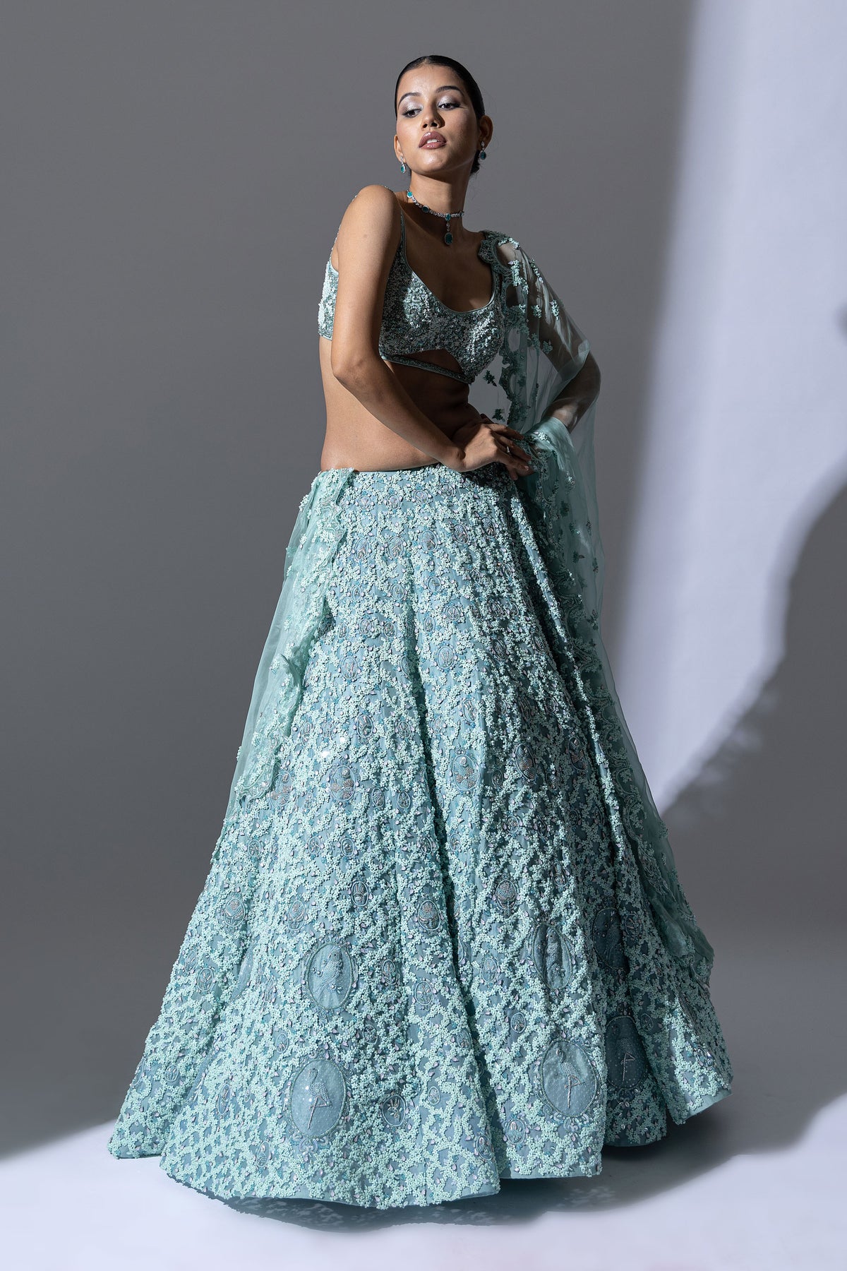ICE BLUE - LEHENGA