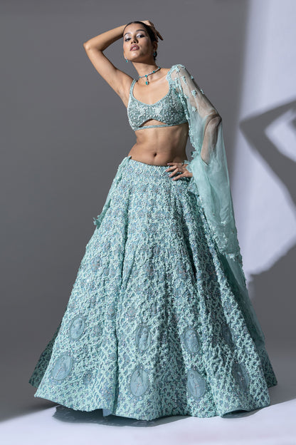 ICE BLUE - LEHENGA