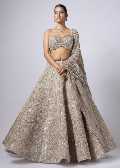 SILVER LEHENGA SET
