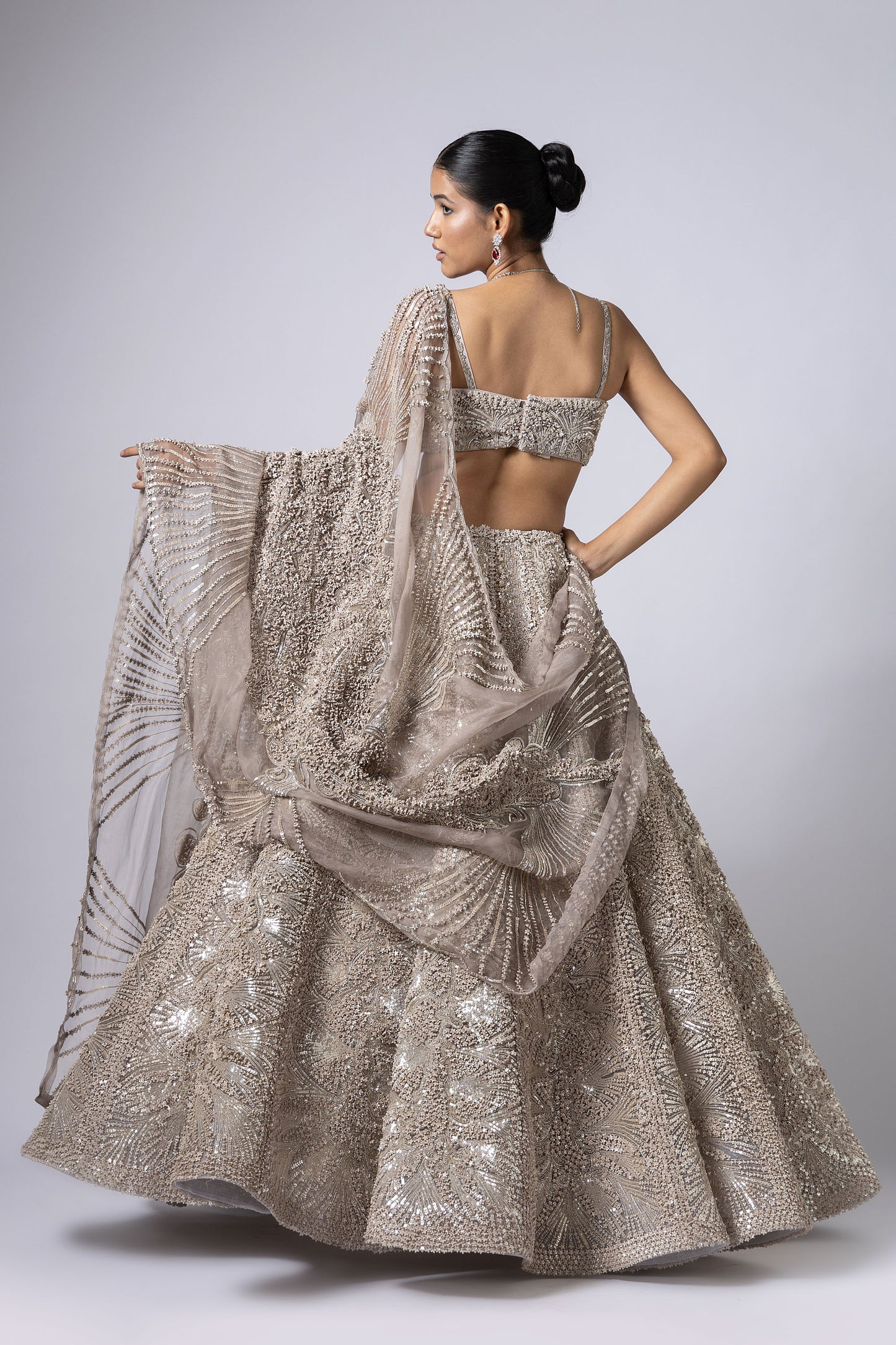 SILVER LEHENGA SET