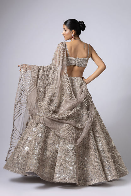 SILVER LEHENGA SET