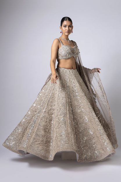 SILVER LEHENGA SET