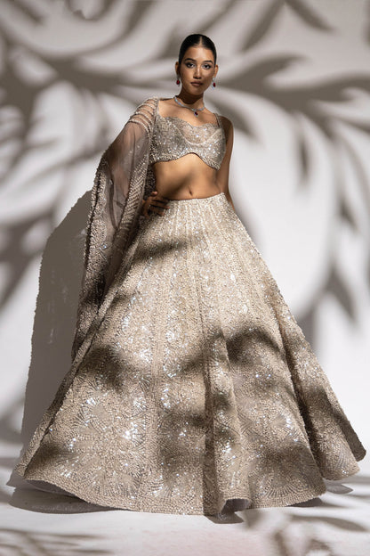SILVER LEHENGA SET