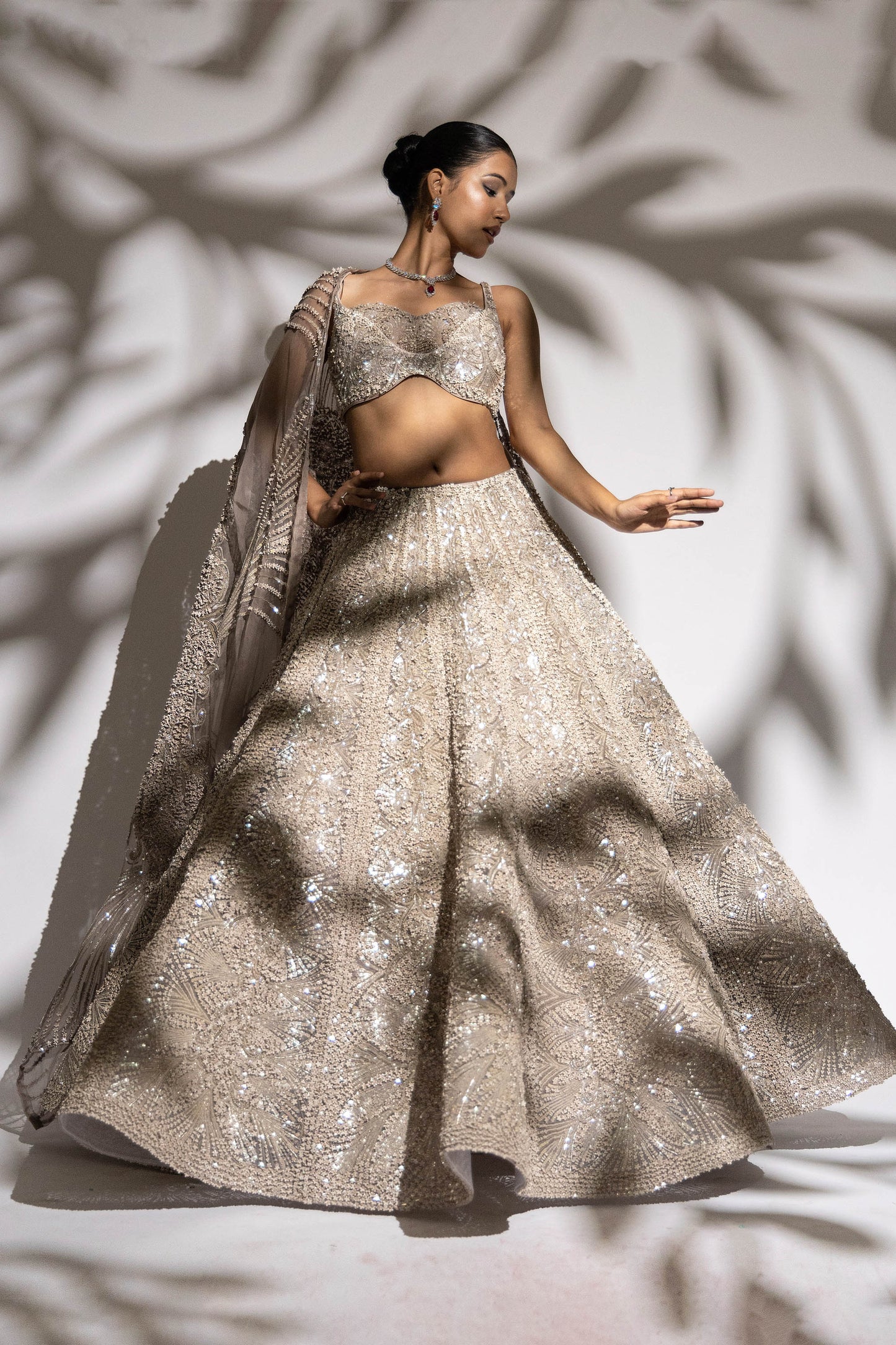 SILVER LEHENGA SET