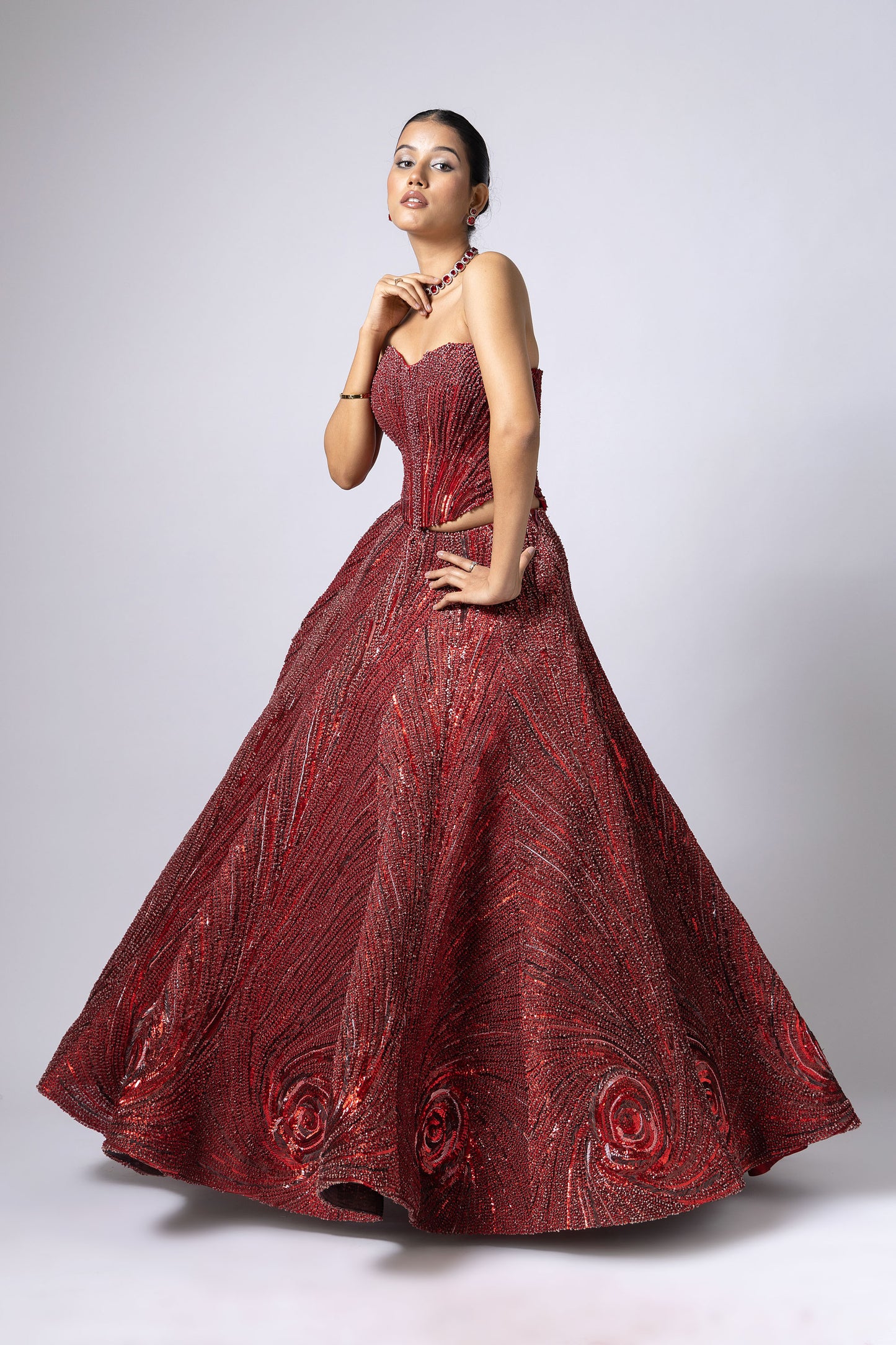 RED SKIRT SET
