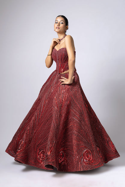 RED SKIRT SET