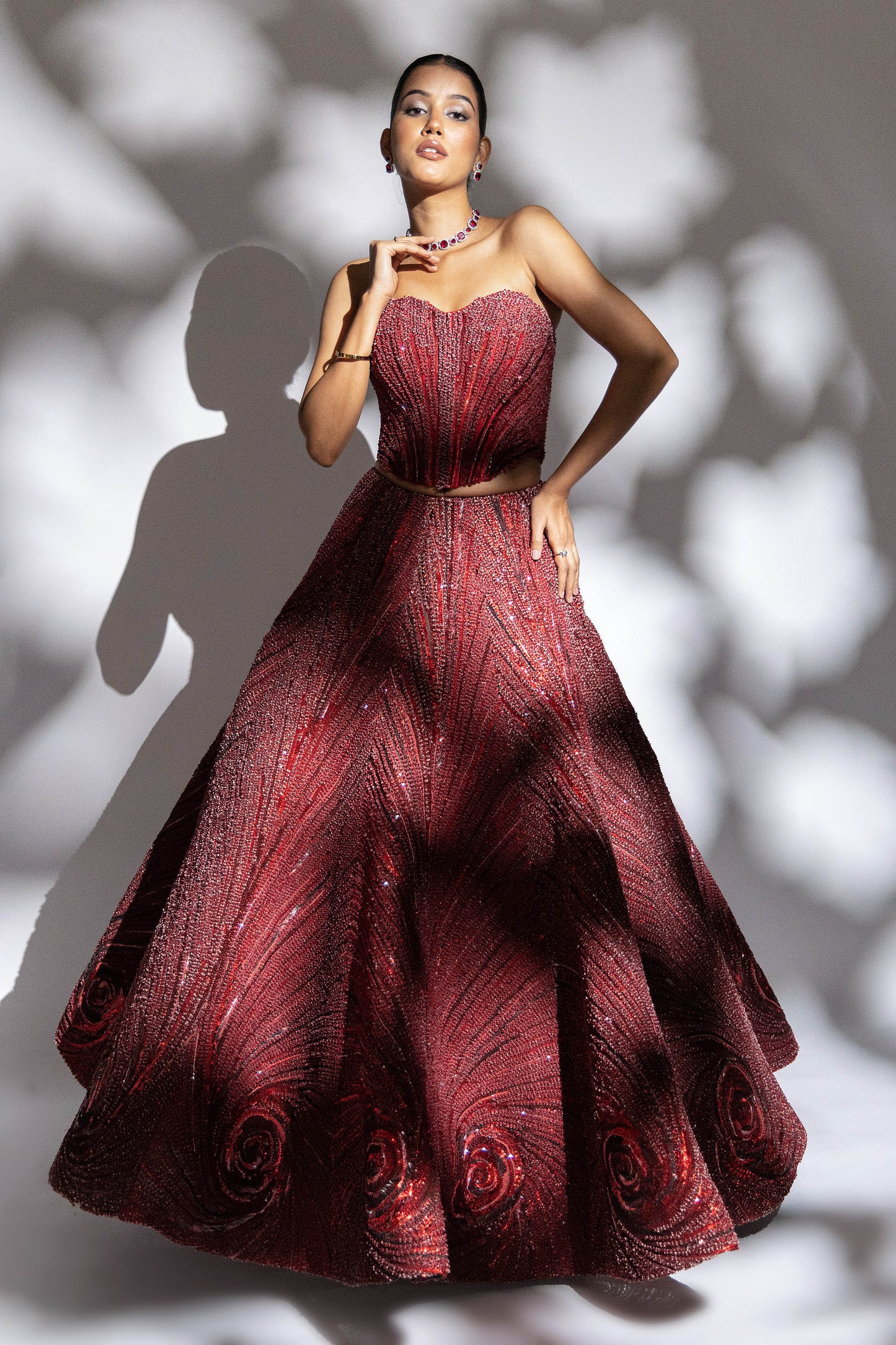 RED SKIRT SET