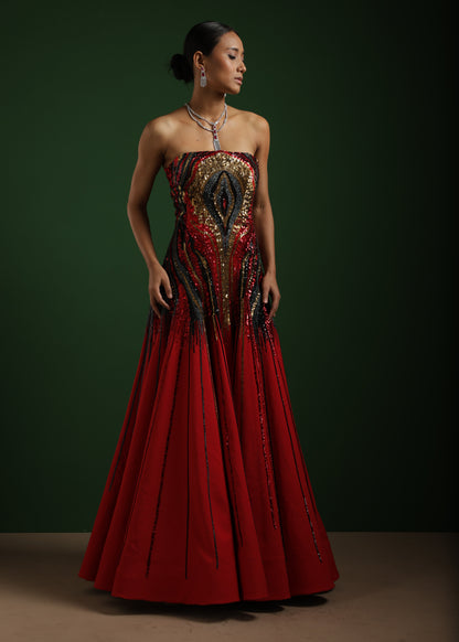 RED A LINE DRESS