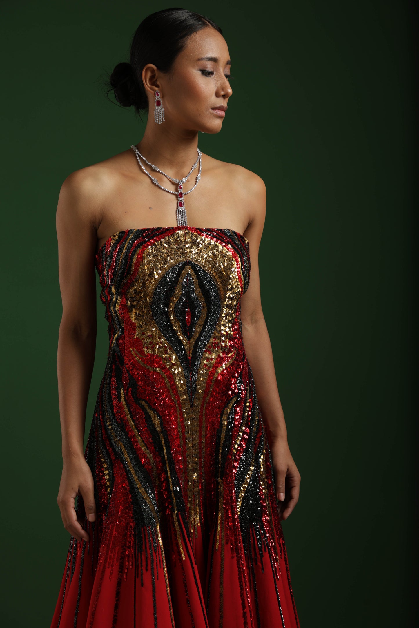 RED A LINE DRESS