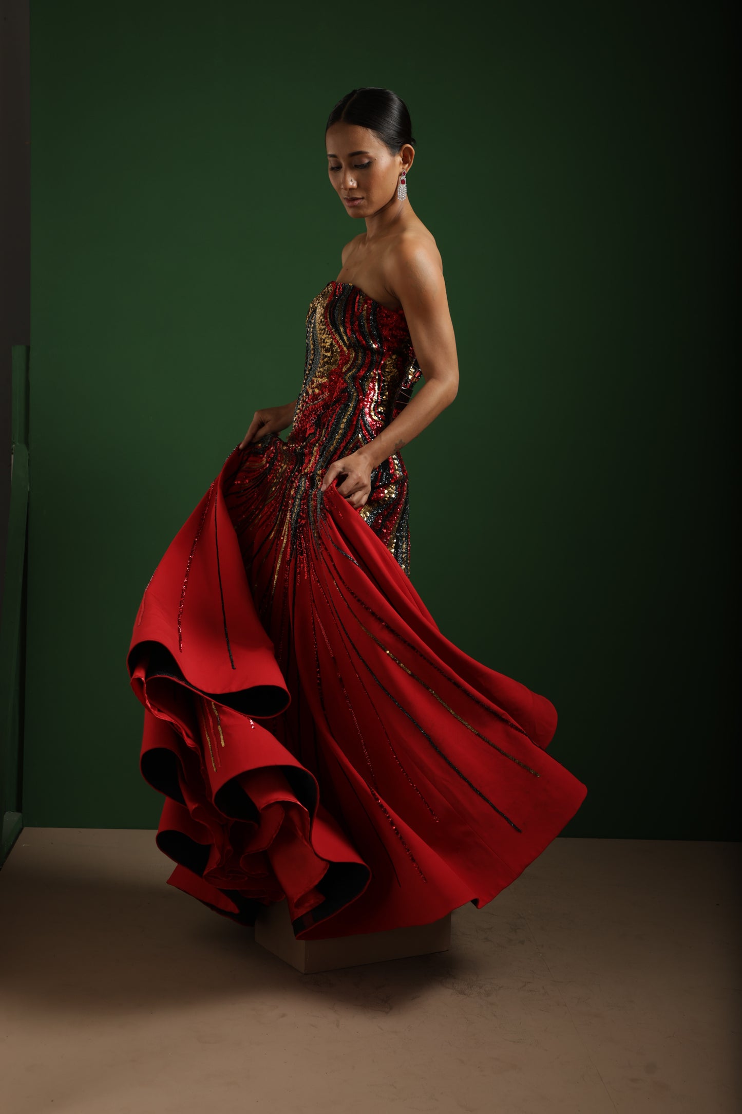 RED A LINE DRESS
