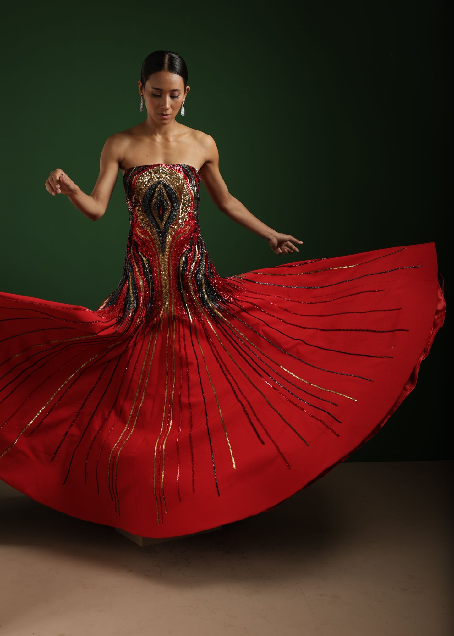 RED A LINE DRESS