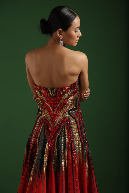 RED A LINE DRESS
