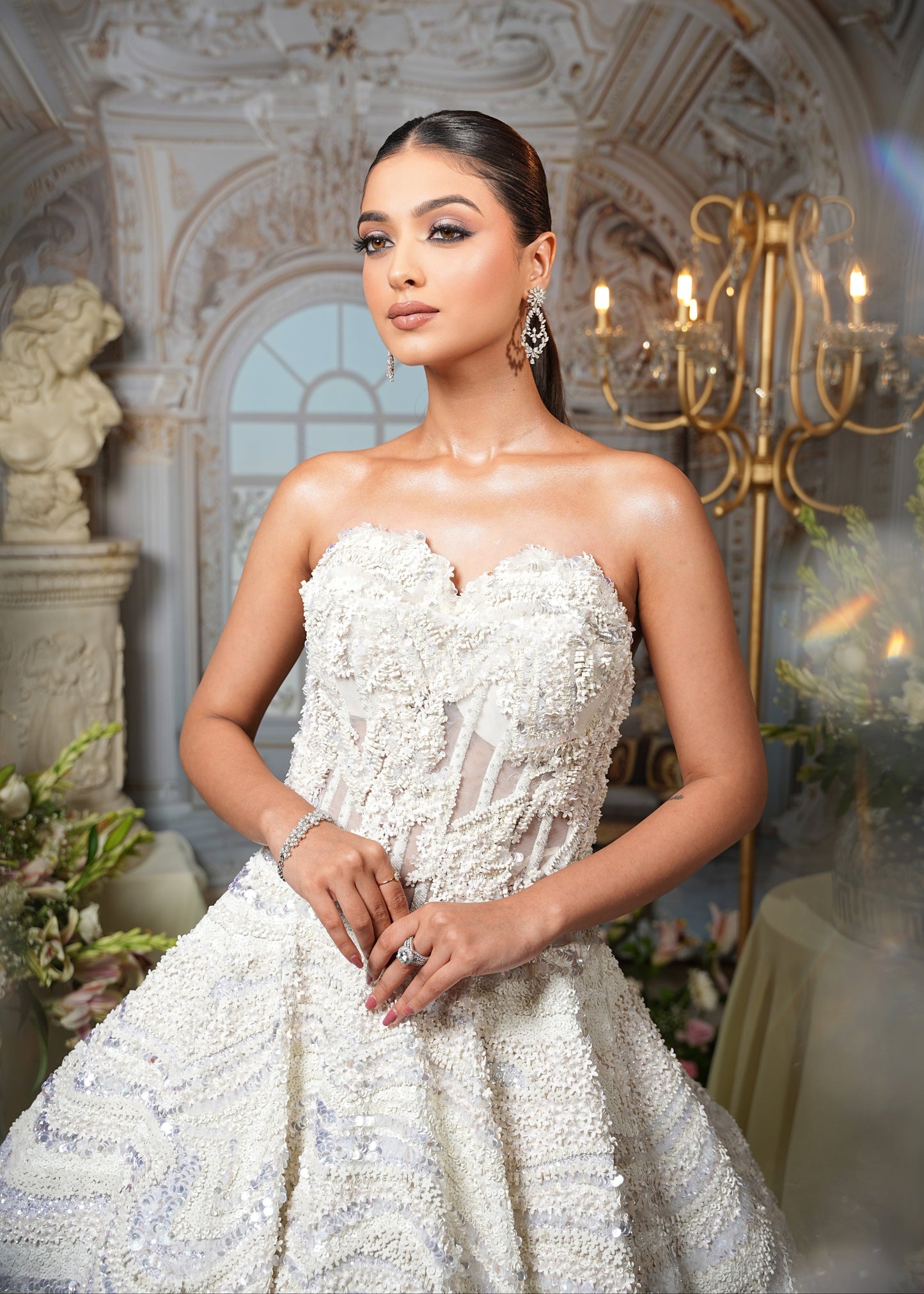 WHITE  BALL GOWN DRESS