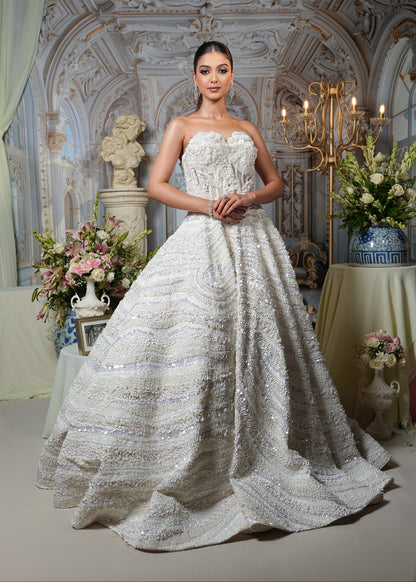 WHITE  BALL GOWN DRESS