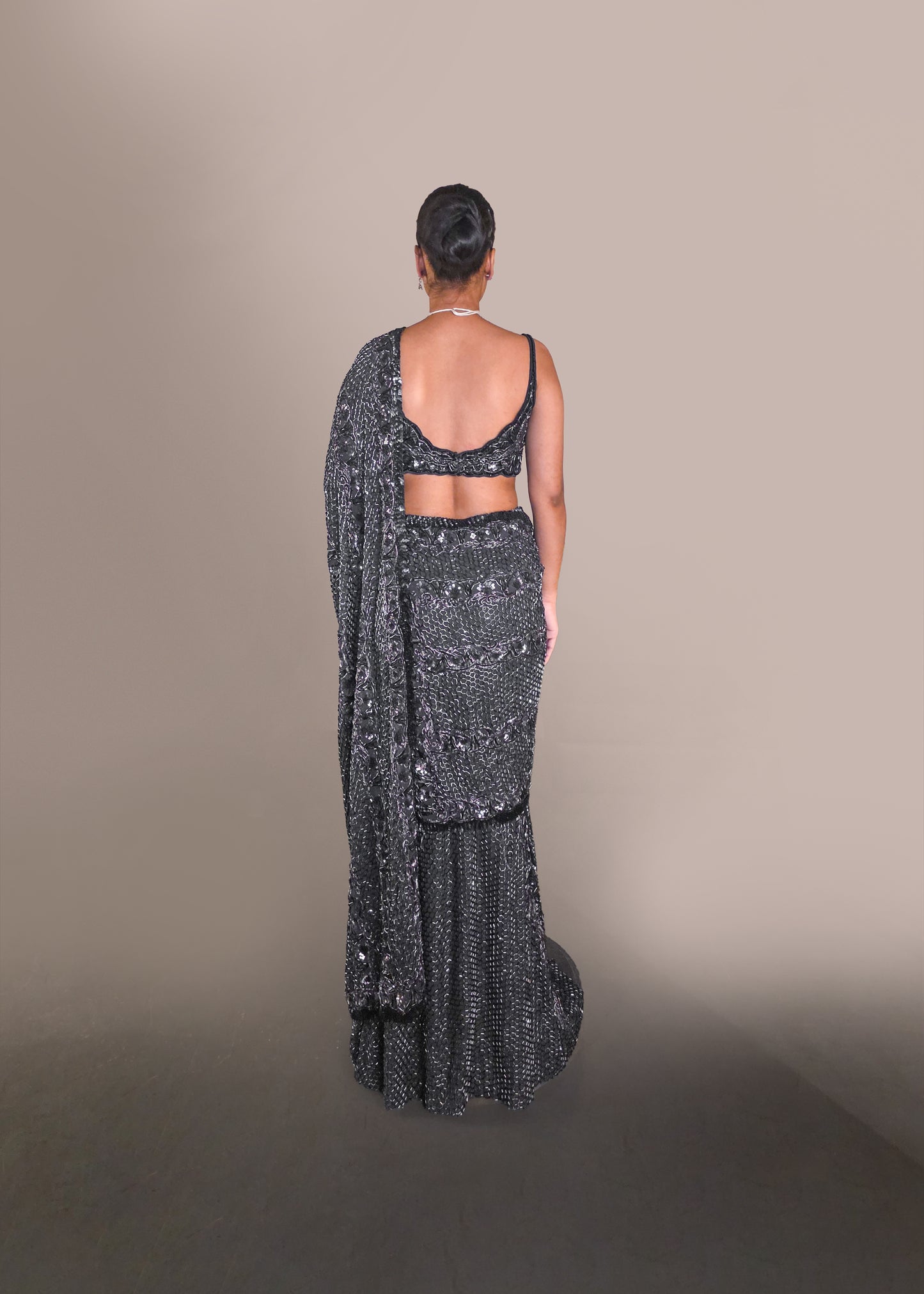 NAVY BLUE DRAPE SAREE