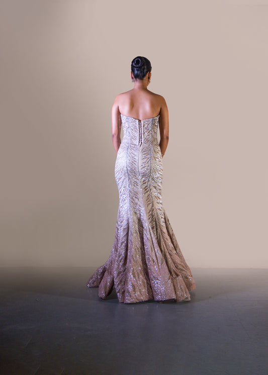 PINK OMBRE FISH CUT GOWN