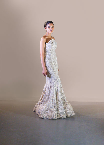 PEARL WHITE FISH CUT GOWN