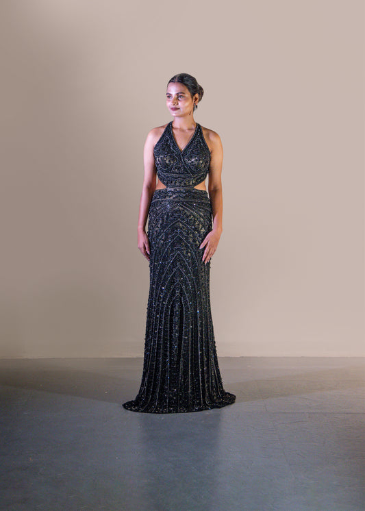 BLACK STRAIGHT FIT DRESS