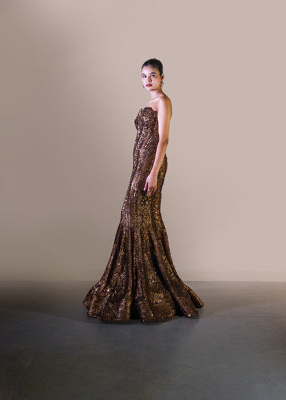 COPPER FISH CUT GOWN