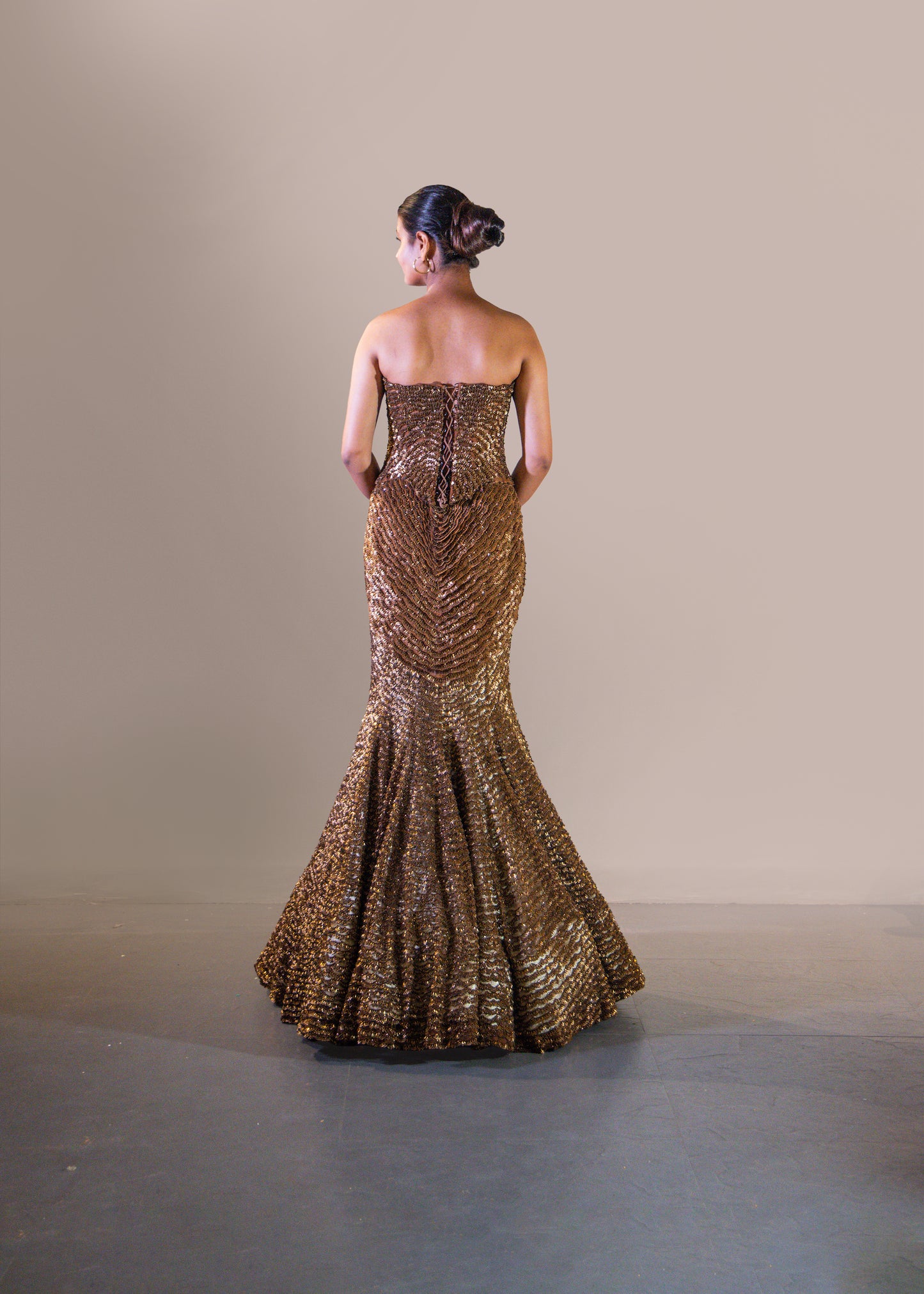 COPPER FISH CUT SKIRT SET