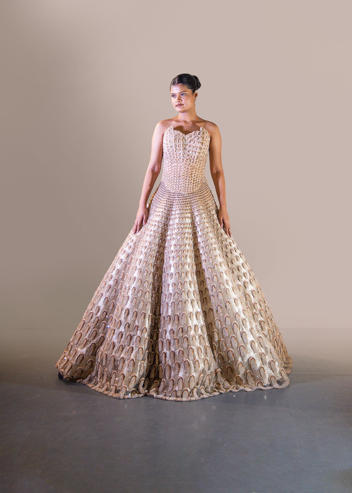 CHAMPAGNE GOLD SKIRT SET