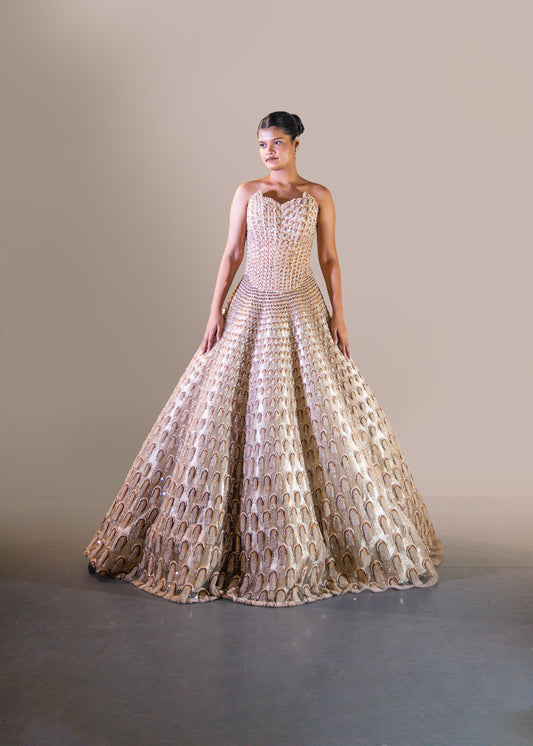 CHAMPAGNE GOLD SKIRT SET