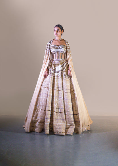 CHAMPAGNE GOLD LEHENGA
