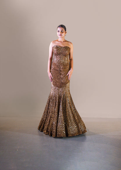 COPPER FISH CUT SKIRT SET
