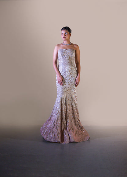 PINK OMBRE FISH CUT GOWN