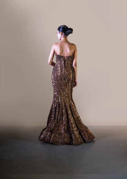 COPPER FISH CUT GOWN