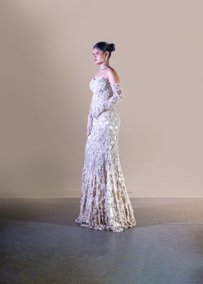 CHAMPAGNE GOLD - FISH CUT GOWN SET