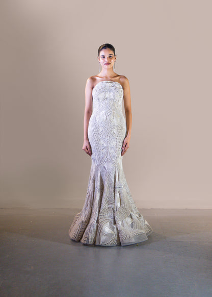 PEARL WHITE FISH CUT GOWN