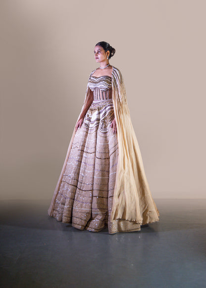 CHAMPAGNE GOLD LEHENGA