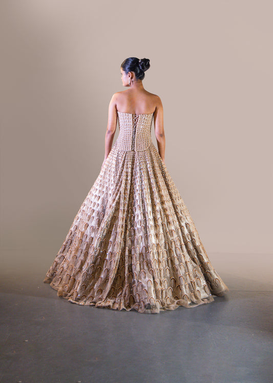 CHAMPAGNE GOLD SKIRT SET